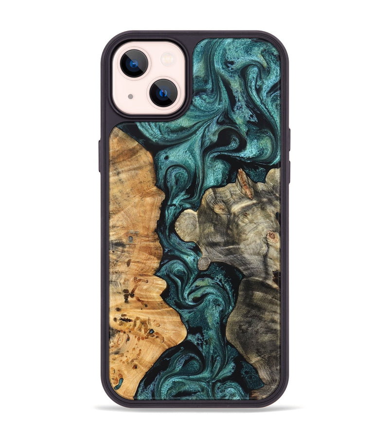 iPhone 14 Plus Wood Phone Case - Leda (Green, 825266)