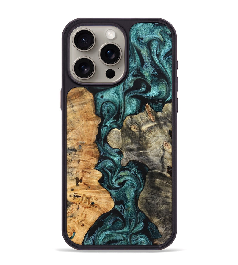 iPhone 15 Pro Max Wood Phone Case - Leda (Green, 825266)