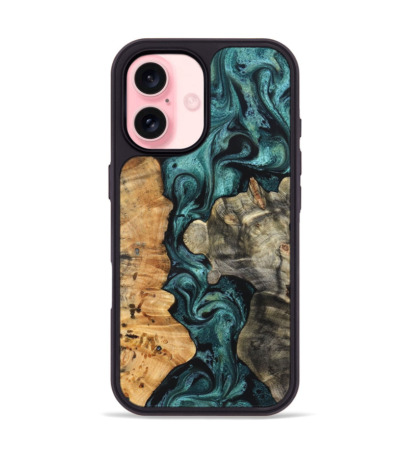 iPhone 16 Wood Phone Case - Leda (Green, 825266)