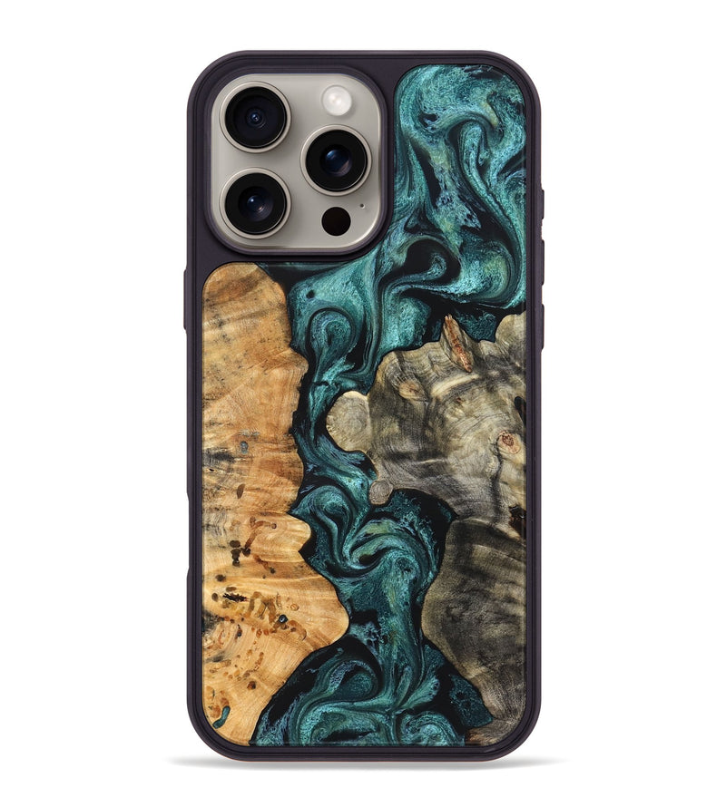 iPhone 16 Pro Max Wood Phone Case - Leda (Green, 825266)