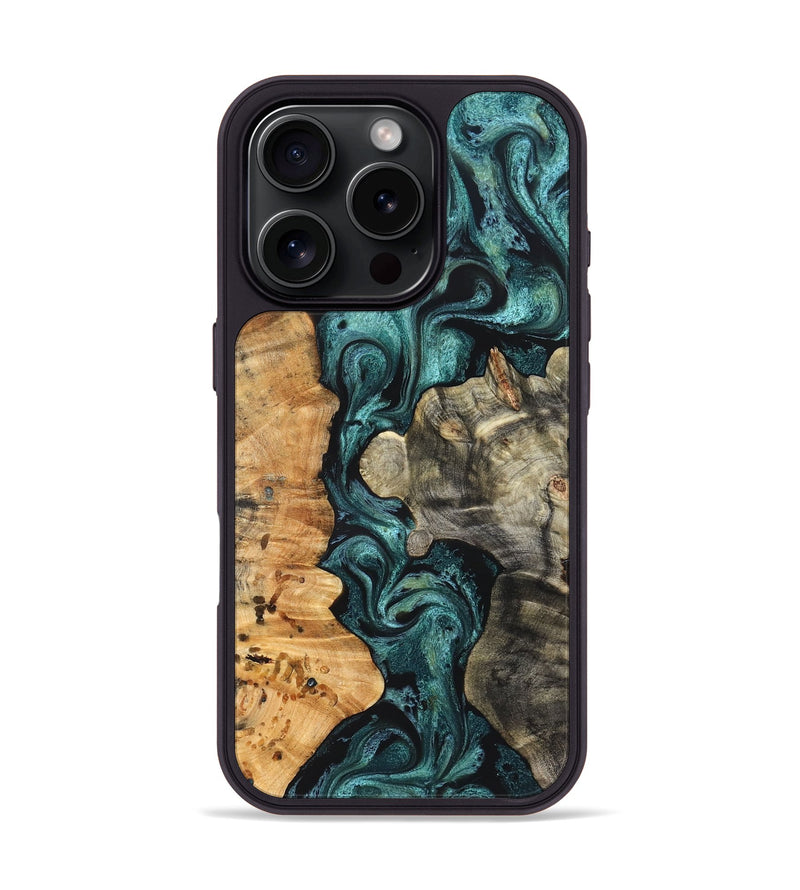 iPhone 16 Pro Wood Phone Case - Leda (Green, 825266)