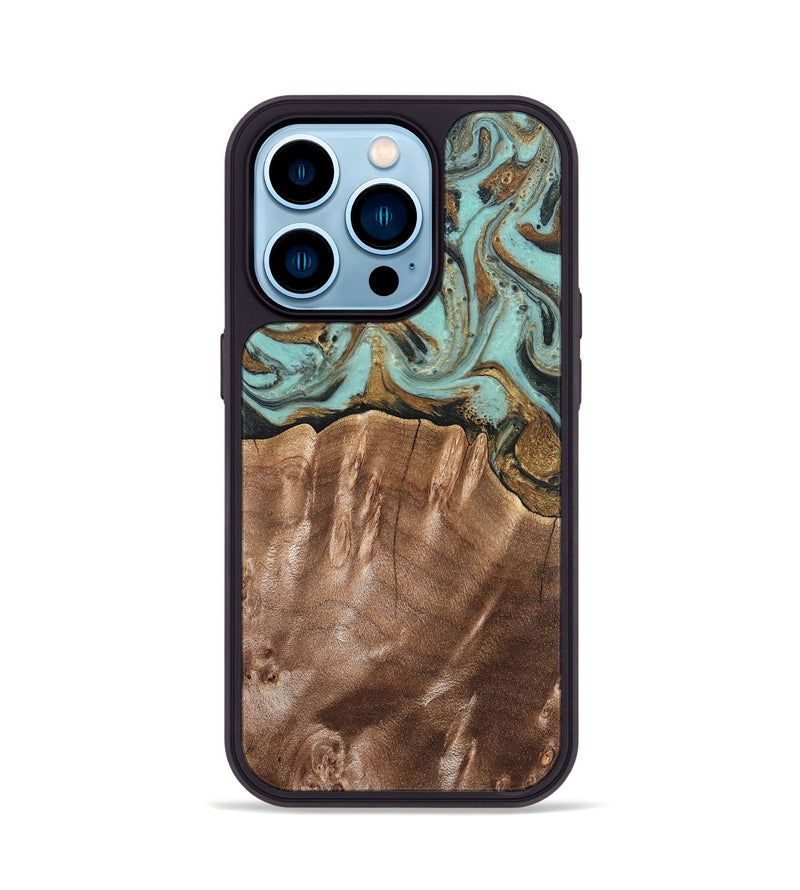 iPhone 14 Pro Wood Phone Case - Sydnee (Green, 825267)