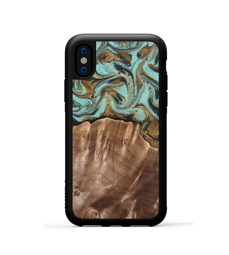 iPhone Xs Wood Phone Case - Sydnee (Green, 825267)