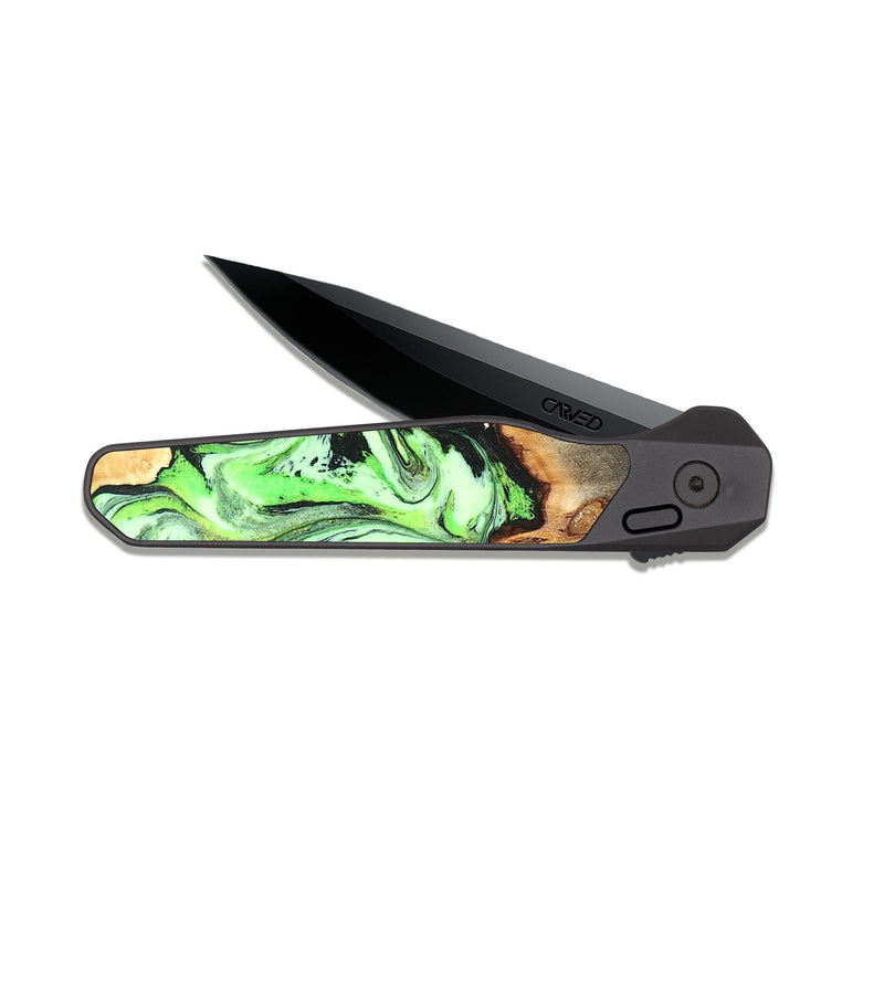 EDC Dark Slate Wood Pocket Knife - Genesis (Green, 825268)