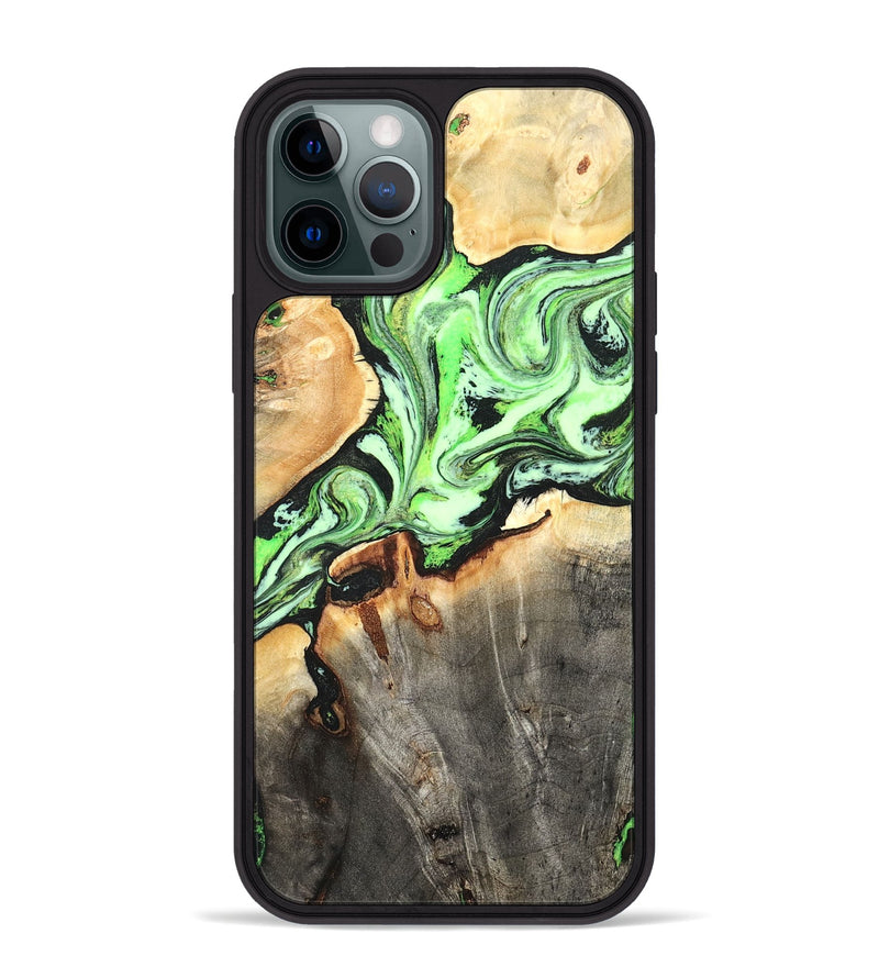 iPhone 12 Pro Max Wood Phone Case - Genesis (Green, 825268)