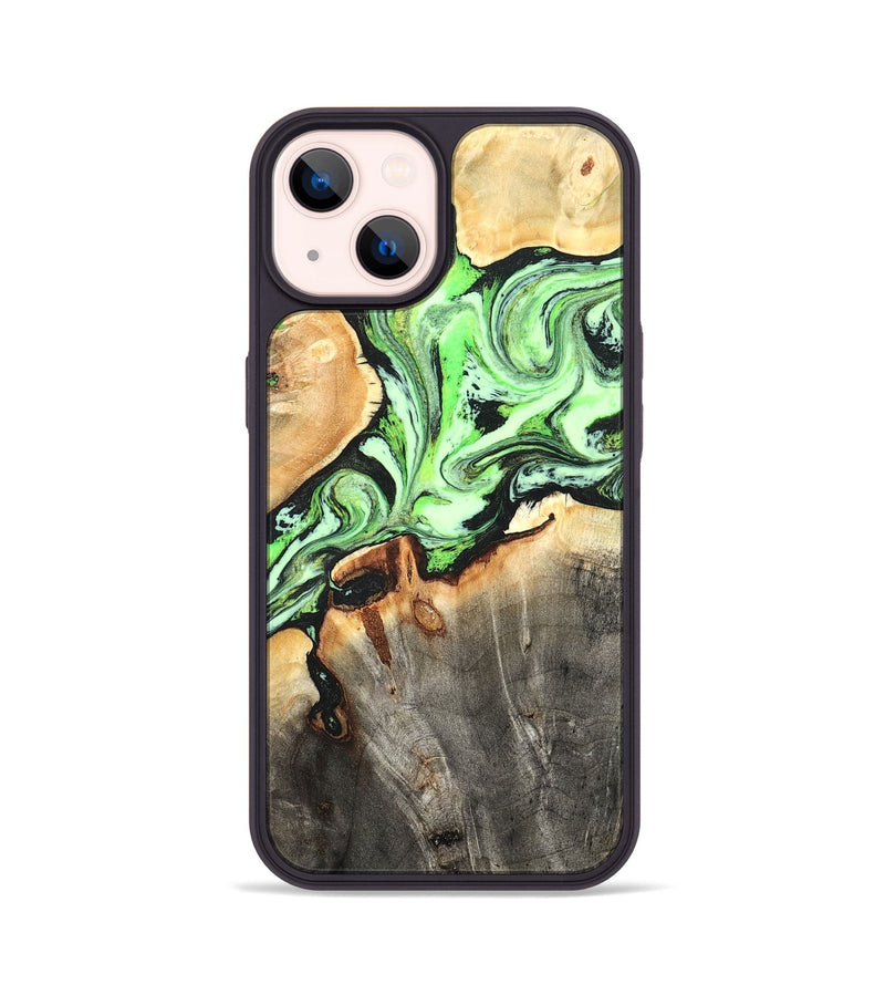 iPhone 14 Wood Phone Case - Genesis (Green, 825268)