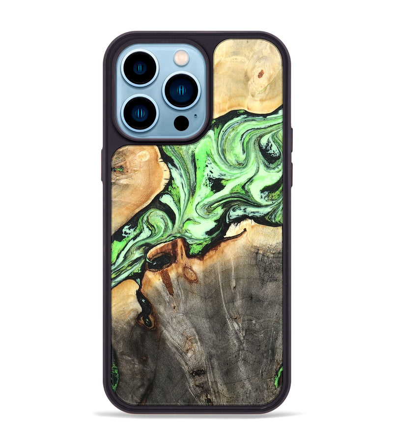 iPhone 14 Pro Max Wood Phone Case - Genesis (Green, 825268)