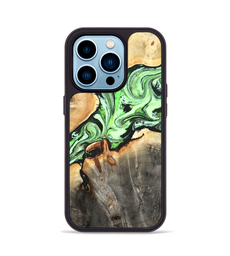 iPhone 14 Pro Wood Phone Case - Genesis (Green, 825268)