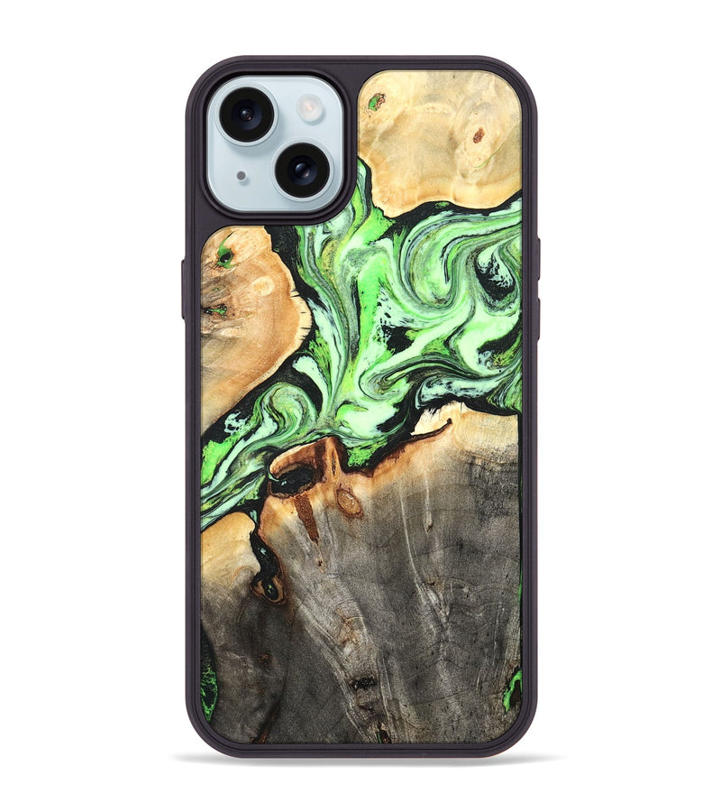 iPhone 15 Plus Wood Phone Case - Genesis (Green, 825268)