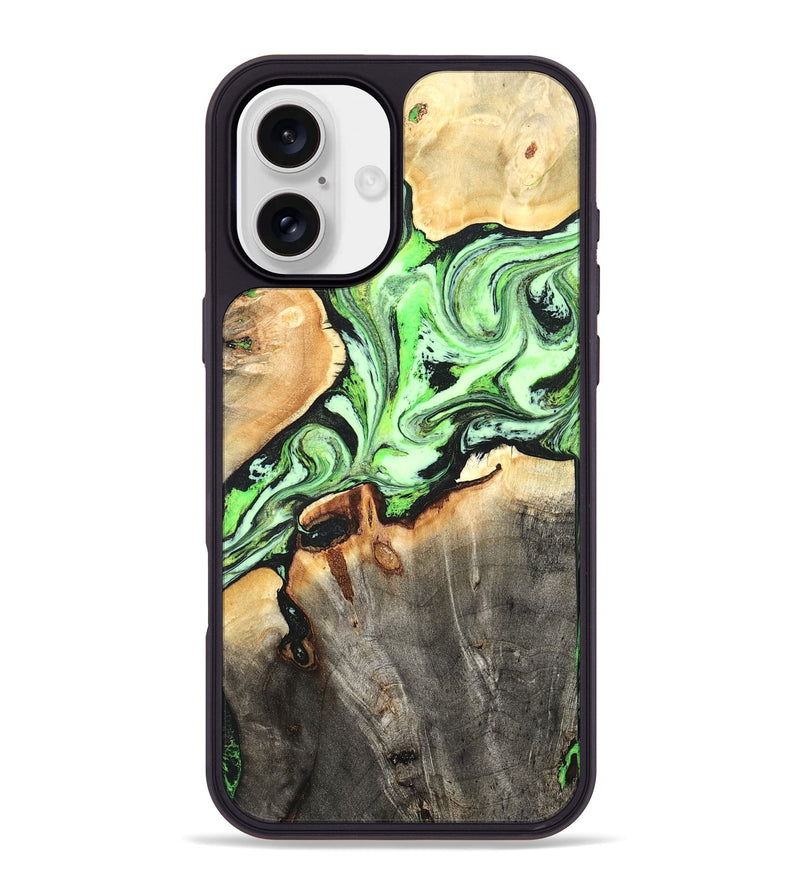 iPhone 16 Plus Wood Phone Case - Genesis (Green, 825268)