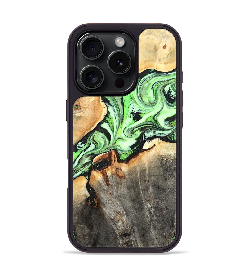 iPhone 16 Pro Wood Phone Case - Genesis (Green, 825268)