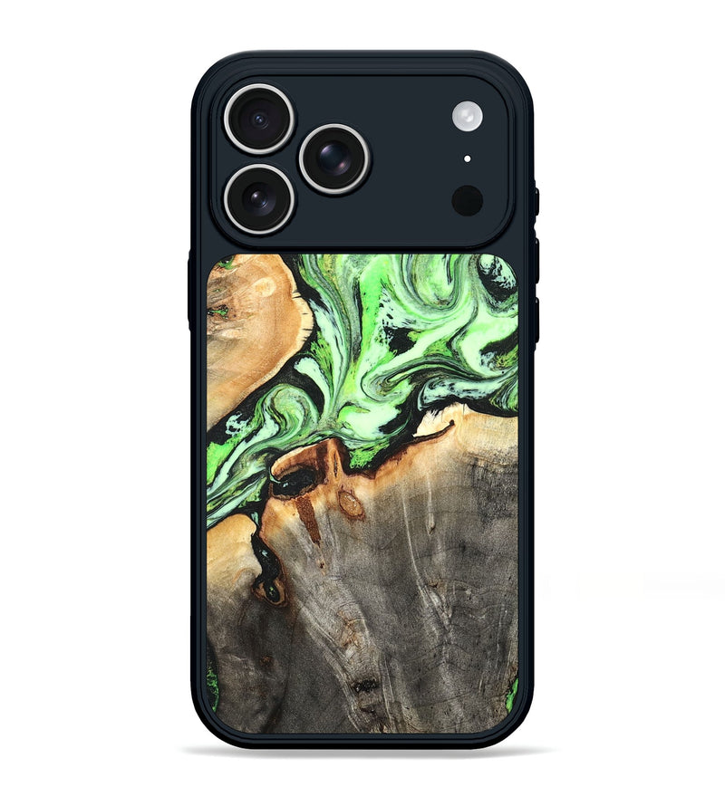 iPhone 17 Pro Max Wood Phone Case - Genesis (Green, 825268)