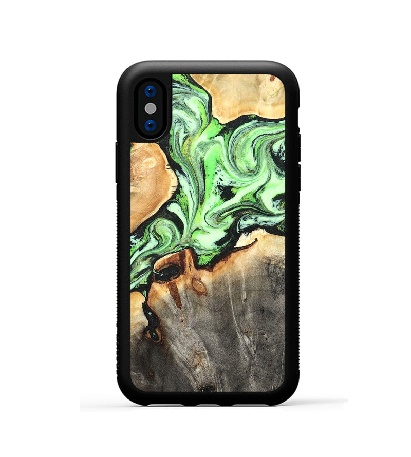 iPhone Xs Wood Phone Case - Genesis (Green, 825268)