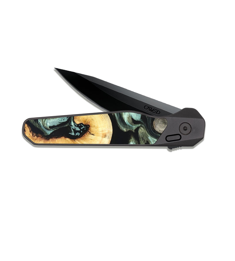 EDC Dark Slate Wood Pocket Knife - Daisy (Green, 825269)