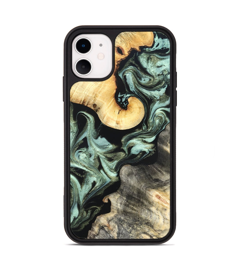 iPhone 11 Wood Phone Case - Daisy (Green, 825269)