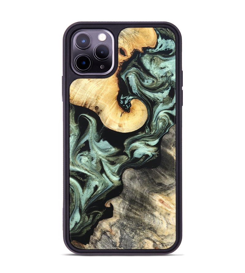 iPhone 11 Pro Max Wood Phone Case - Daisy (Green, 825269)