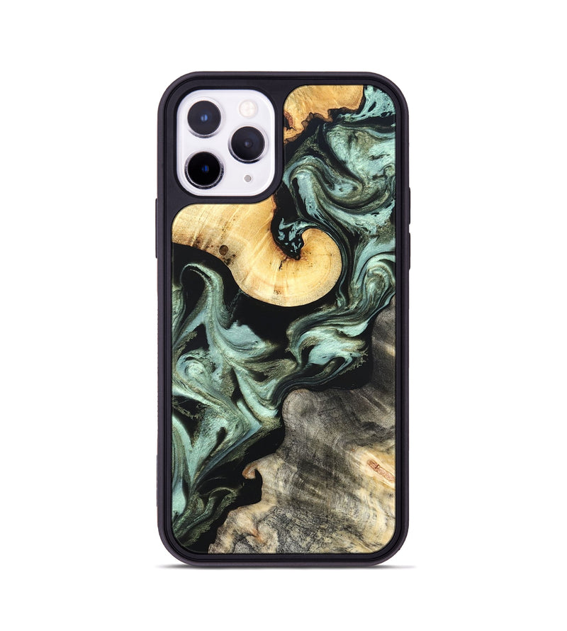iPhone 11 Pro Wood Phone Case - Daisy (Green, 825269)