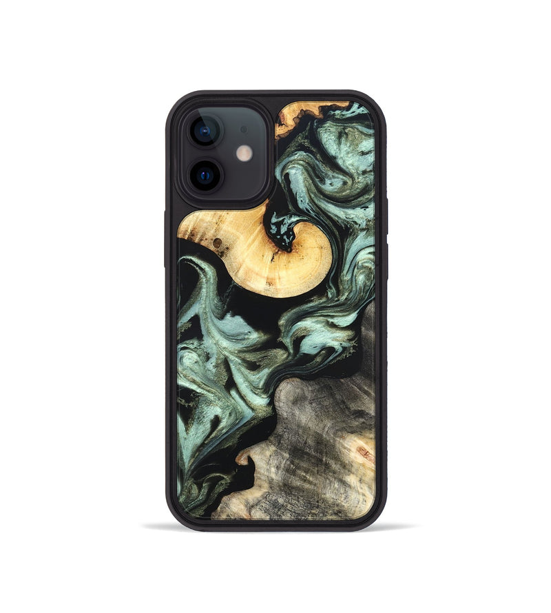 iPhone 12 mini Wood Phone Case - Daisy (Green, 825269)