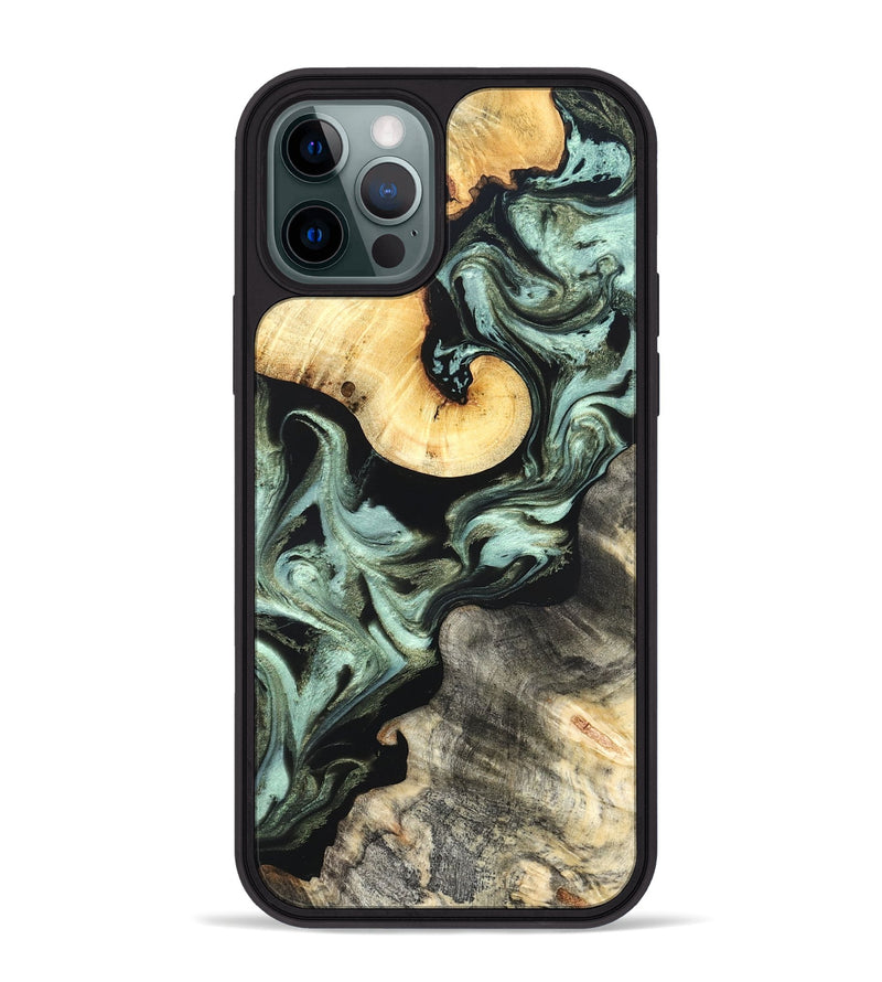 iPhone 12 Pro Max Wood Phone Case - Daisy (Green, 825269)