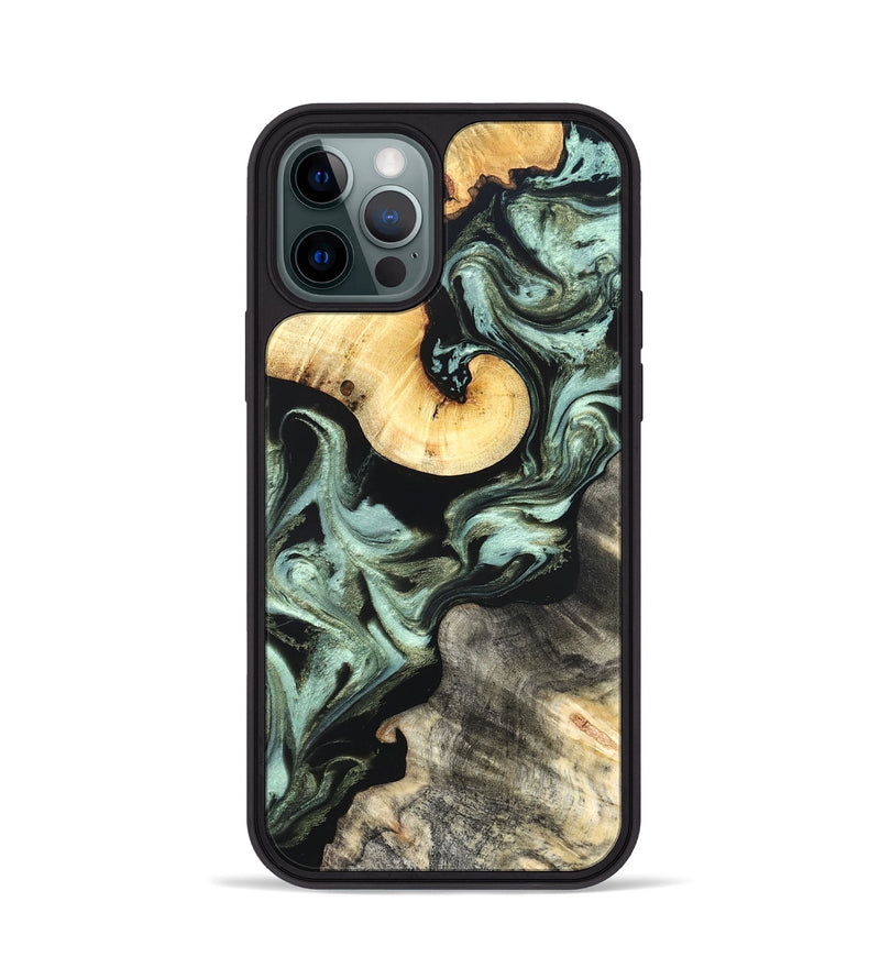 iPhone 12 Pro Wood Phone Case - Daisy (Green, 825269)