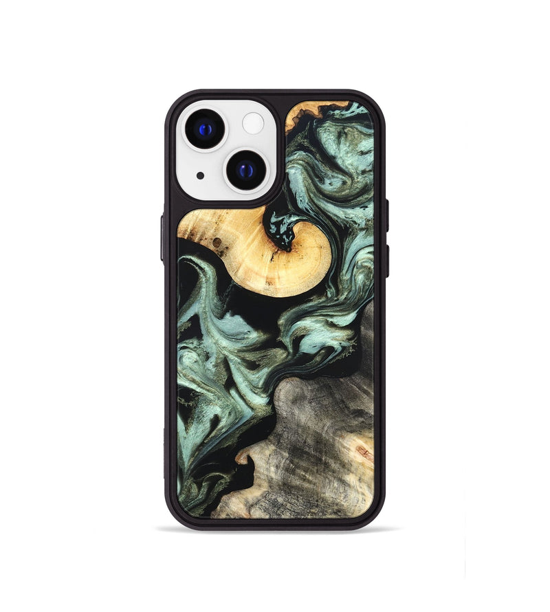 iPhone 13 mini Wood Phone Case - Daisy (Green, 825269)