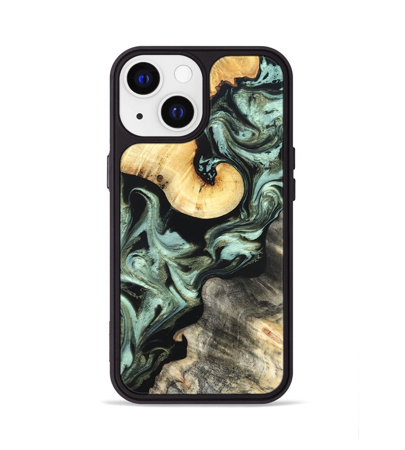 iPhone 13 Wood Phone Case - Daisy (Green, 825269)
