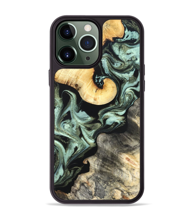 iPhone 13 Pro Max Wood Phone Case - Daisy (Green, 825269)