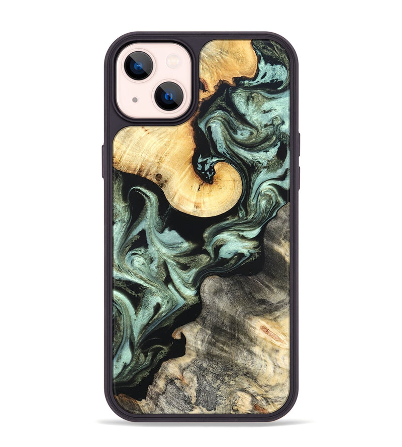 iPhone 14 Plus Wood Phone Case - Daisy (Green, 825269)