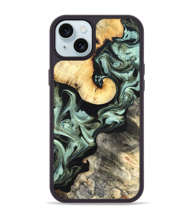 iPhone 15 Plus Wood Phone Case - Daisy (Green, 825269)