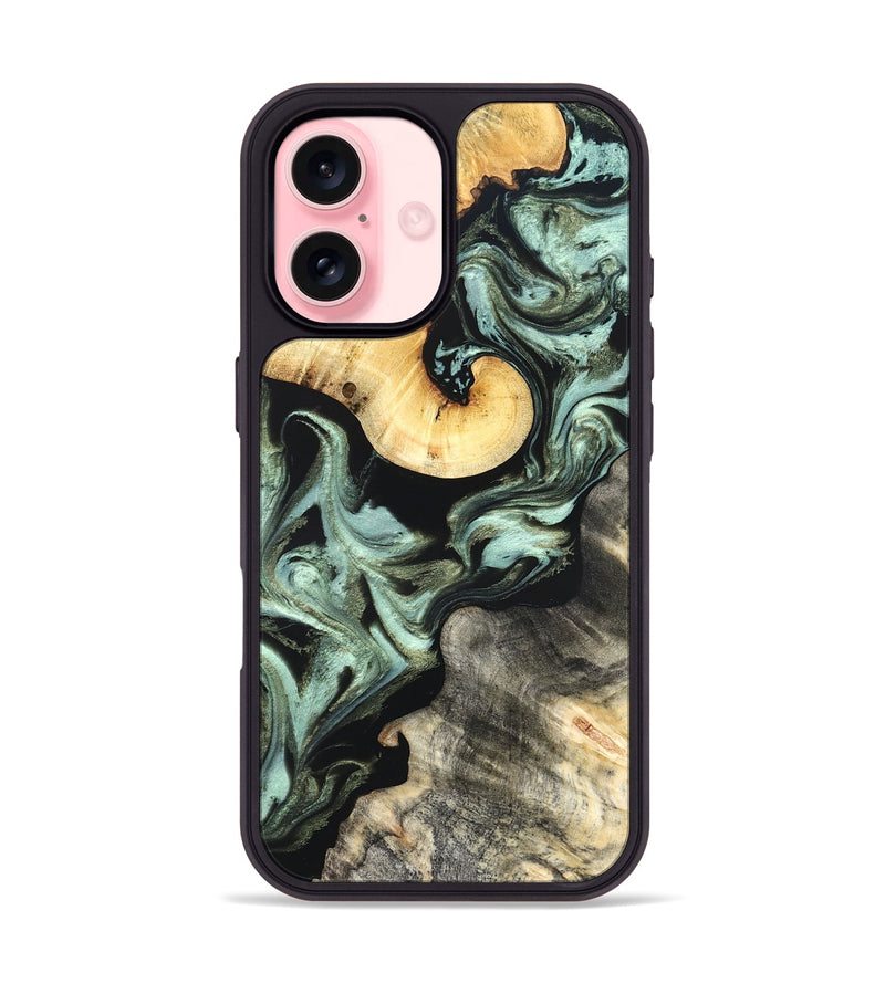 iPhone 16 Wood Phone Case - Daisy (Green, 825269)