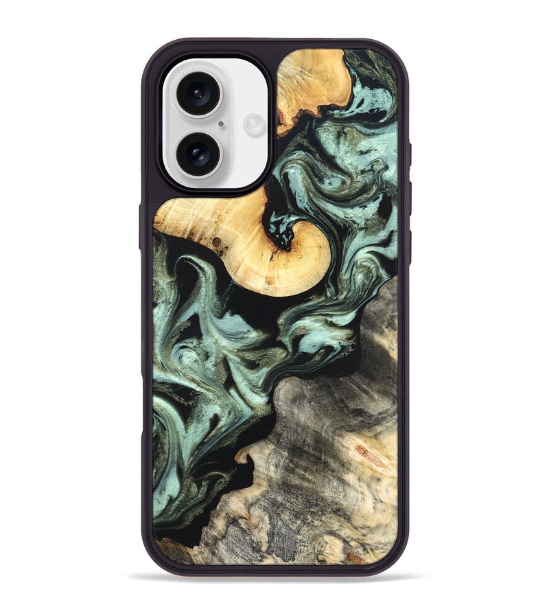 iPhone 16 Plus Wood Phone Case - Daisy (Green, 825269)
