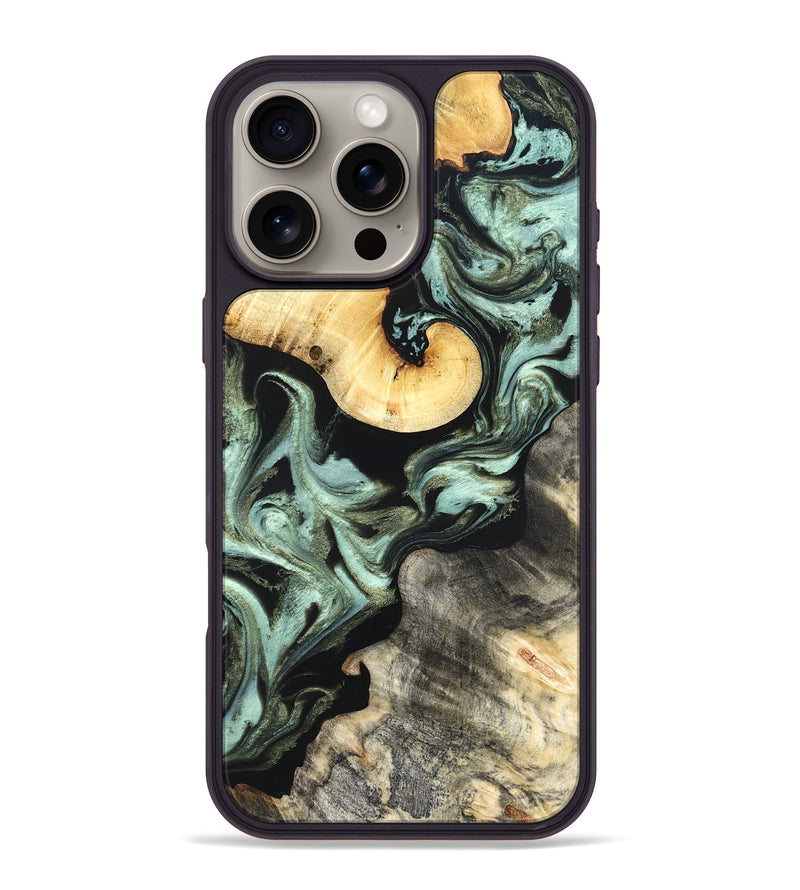 iPhone 16 Pro Max Wood Phone Case - Daisy (Green, 825269)