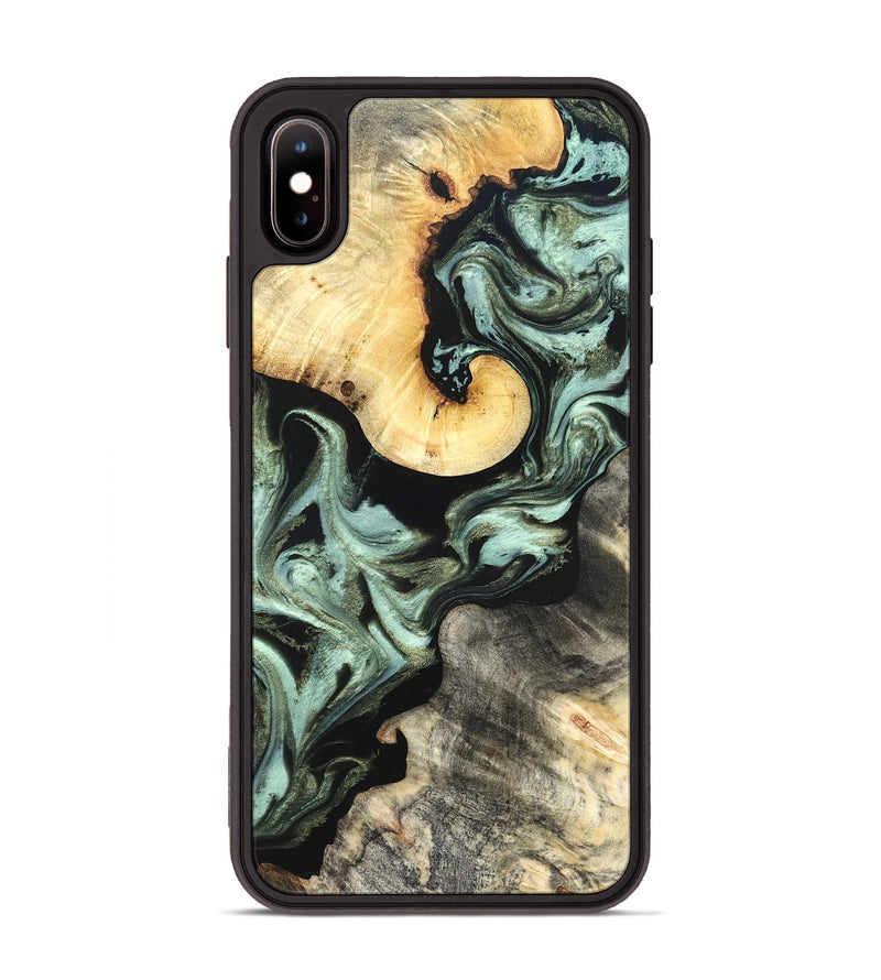 iPhone Xs Max Wood Phone Case - Daisy (Green, 825269)