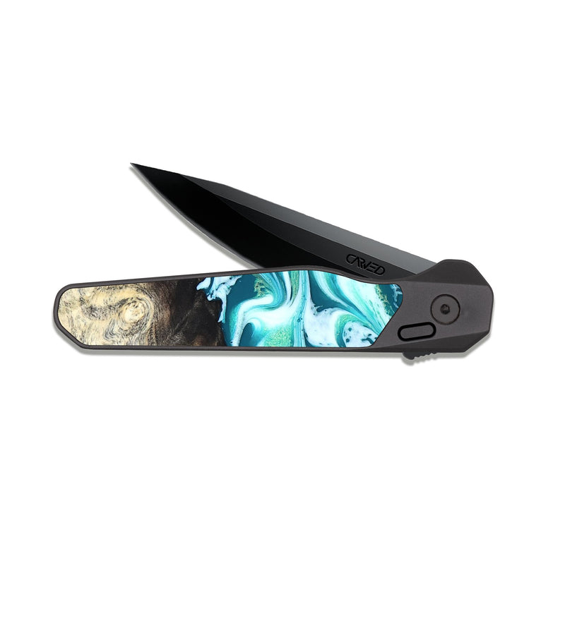 EDC Dark Slate Wood Pocket Knife - Caleigh (Green, 825271)