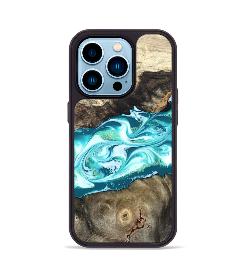 iPhone 14 Pro Wood Phone Case - Caleigh (Green, 825271)