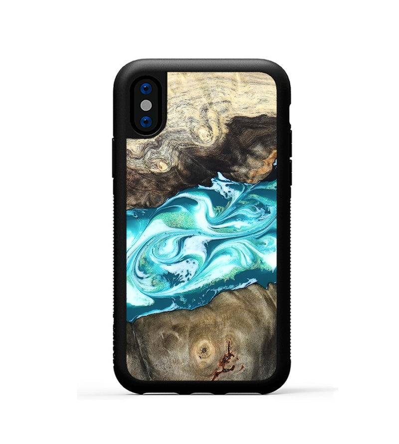 iPhone Xs Wood Phone Case - Caleigh (Green, 825271)