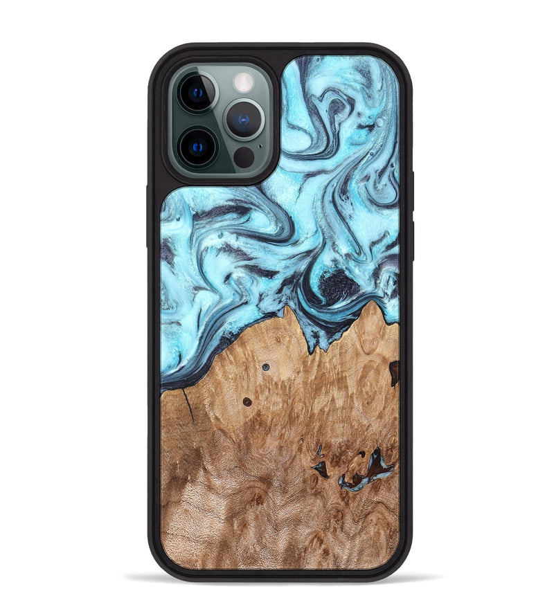 iPhone 12 Pro Max Wood Phone Case - Adaline (Blue, 825273)