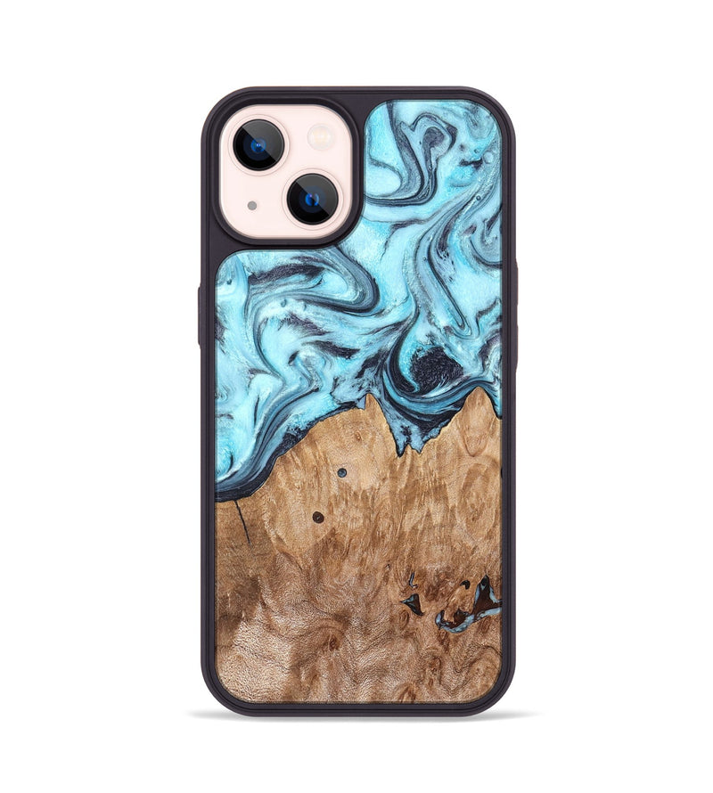 iPhone 14 Wood Phone Case - Adaline (Blue, 825273)
