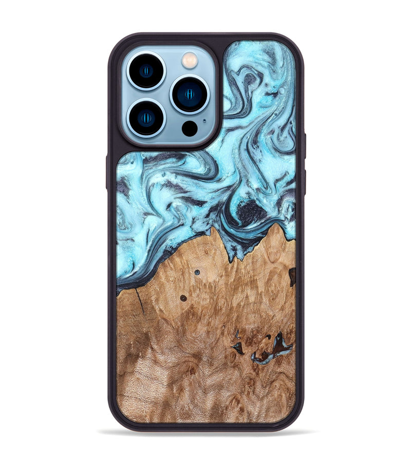iPhone 14 Pro Max Wood Phone Case - Adaline (Blue, 825273)