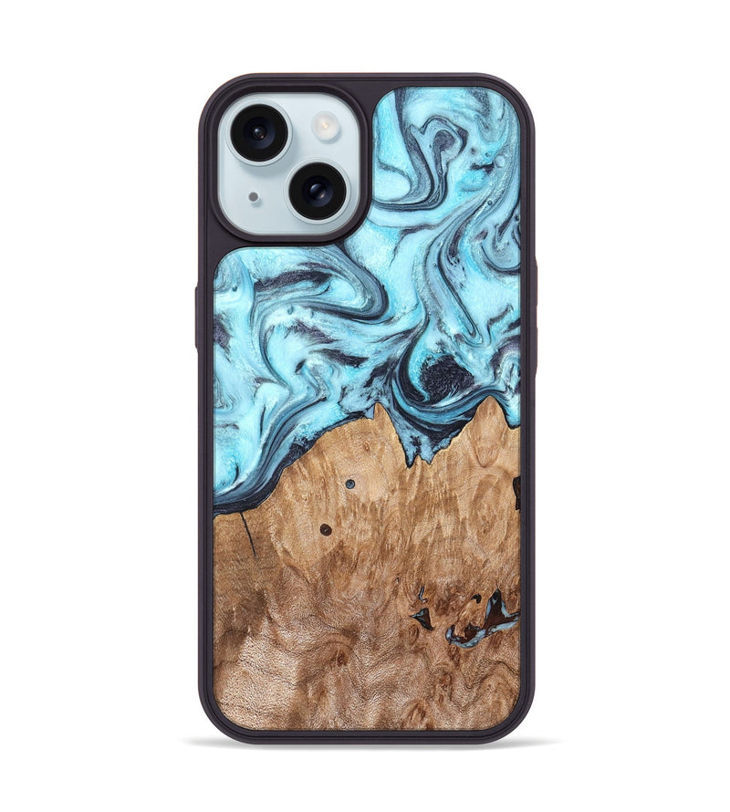 iPhone 15 Wood Phone Case - Adaline (Blue, 825273)