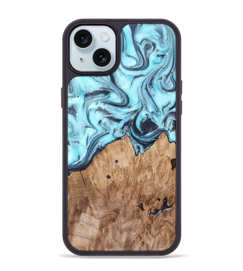 iPhone 15 Plus Wood Phone Case - Adaline (Blue, 825273)