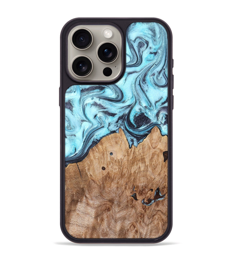 iPhone 15 Pro Max Wood Phone Case - Adaline (Blue, 825273)