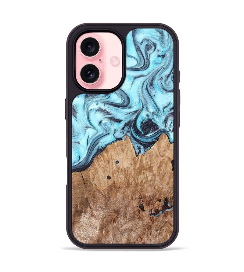 iPhone 16 Wood Phone Case - Adaline (Blue, 825273)
