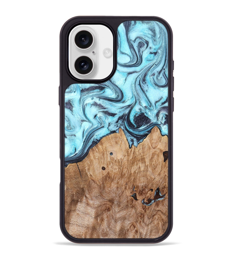 iPhone 16 Plus Wood Phone Case - Adaline (Blue, 825273)