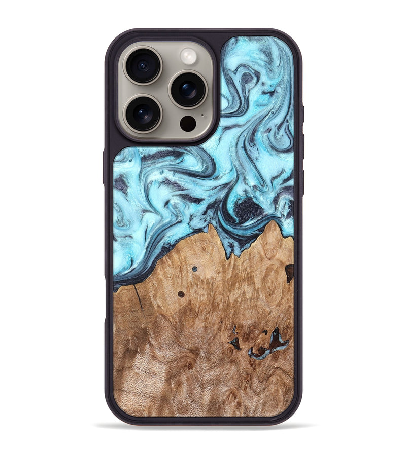 iPhone 16 Pro Max Wood Phone Case - Adaline (Blue, 825273)