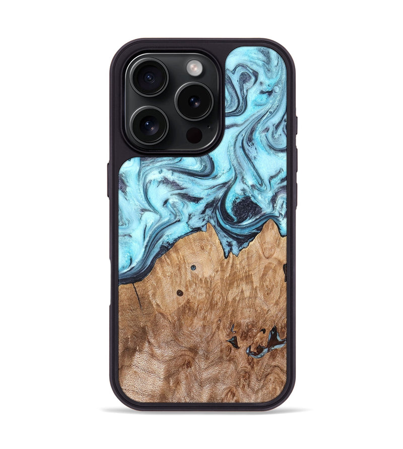 iPhone 16 Pro Wood Phone Case - Adaline (Blue, 825273)