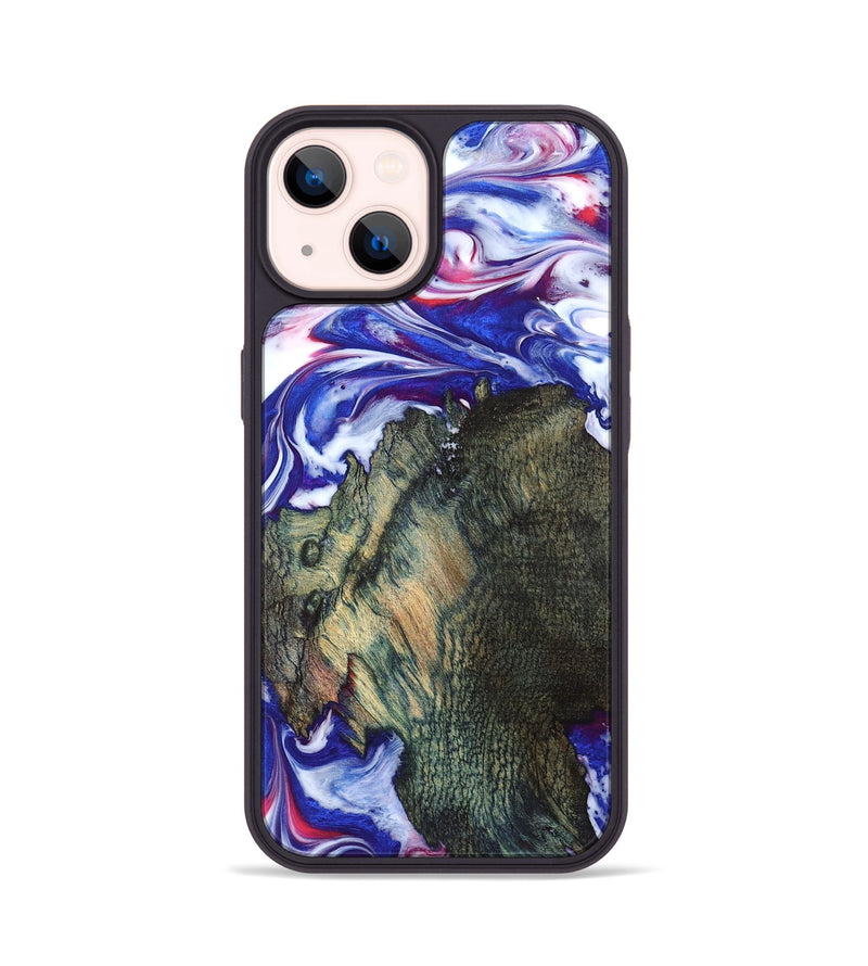 iPhone 14 Wood Phone Case - Guido (Blue, 825276)