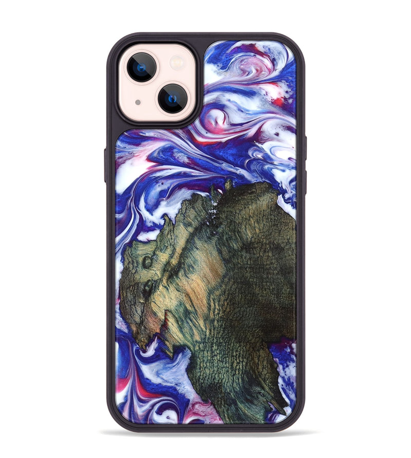 iPhone 14 Plus Wood Phone Case - Guido (Blue, 825276)