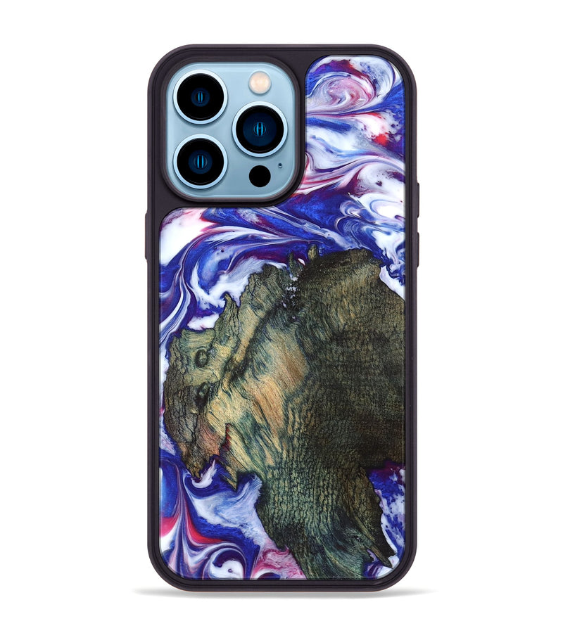 iPhone 14 Pro Max Wood Phone Case - Guido (Blue, 825276)
