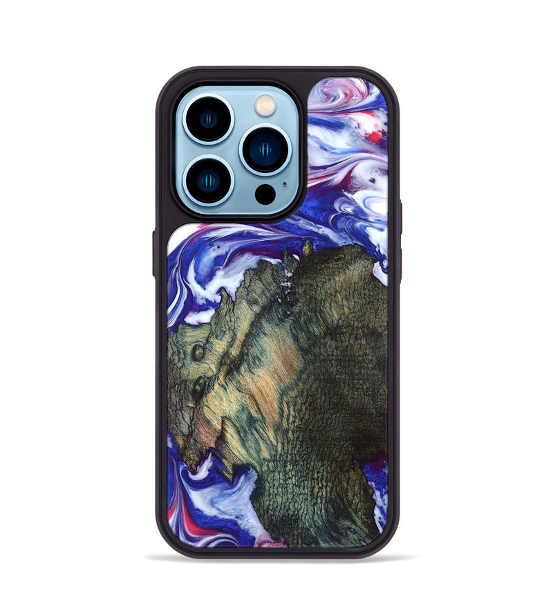 iPhone 14 Pro Wood Phone Case - Guido (Blue, 825276)